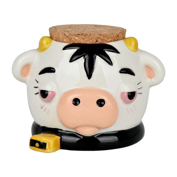 Stoned Cow Ceramic Stash Jar - 3.5