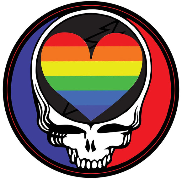 Grateful Dead Pride Heart Sticker - 4.25