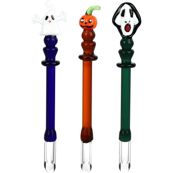 Halloween Assortment Scoop Tip Glass Dab Tools - 5.75