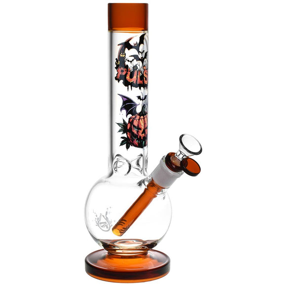 Pulsar Halloween Round Ball Glass Water Pipe - 11.75