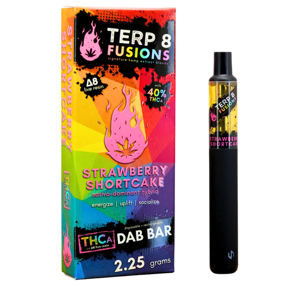 2.25-Gram Strawberry Shortcake THCA + D8 Live Resin Disposable Dab Bar
