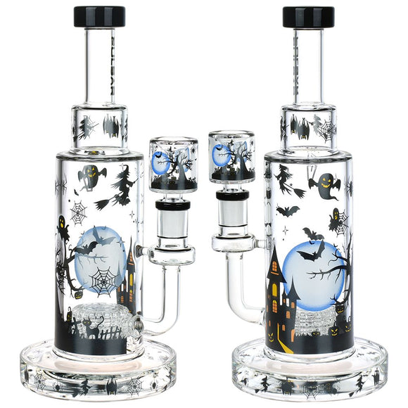 Pulsar Spooky Halloween Scene Glass Bong - 9.75