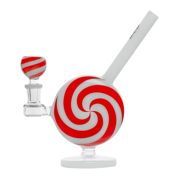 Hemper Jollypop Candy Cane Glass Water Pipe - 6.75