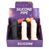 Penis Silicone Hand Pipe - 5.25" / Assorted Colors 6pcs