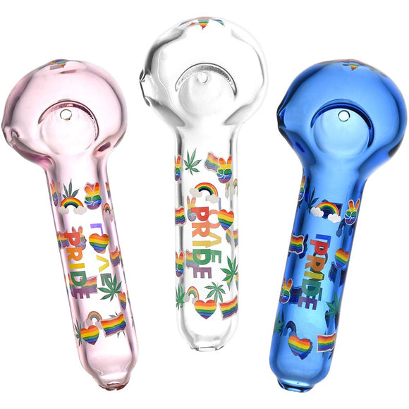 Pride Glow In The Dark Glass Spoon Pipe - 5.25
