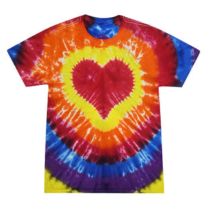 Short Sleeve Tie Dye T-Shirt | Multicolor Heart