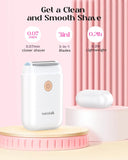 Electric Shaver for Women, Bikini Trimmer for Women for Legs Underarm Private Area Public Hairs, Electric Razor USB Rechargeable Womens Shaver Cordless with Detachable Head & 2 Leds (White)