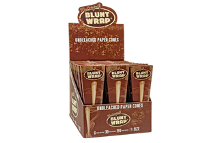 Orginal Blunt Wrap Unbleached Cones - 1/4 - 6 pack