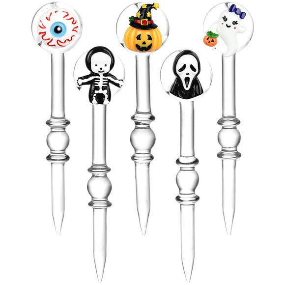 Halloween Theme 2-in-1 Glass Dab Tool & Carb Cap - 5.5