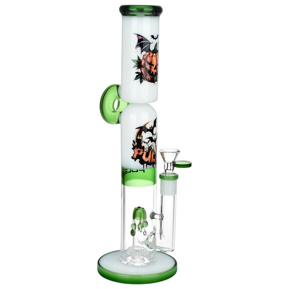 Pulsar Double Stacked Halloween Glass Water Pipe - 12.75