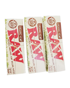Raw Organic 1 1/4 Size 50 Papers Rolling Papers (3 Pack)