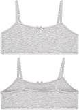 Girls Training Bras - 5 Pack Soft Stretch Cotton Bra, Cami Style Girls Underwear with Adjustable Straps (7-14)