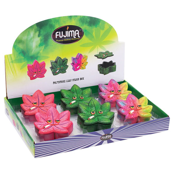 Fujima Stoned Hemp Leaf Stash Box - 3.5