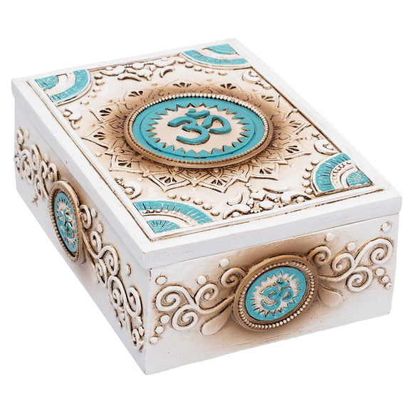 Fujima Om Symbol Tarot Polyresin Stash Box - 5.5