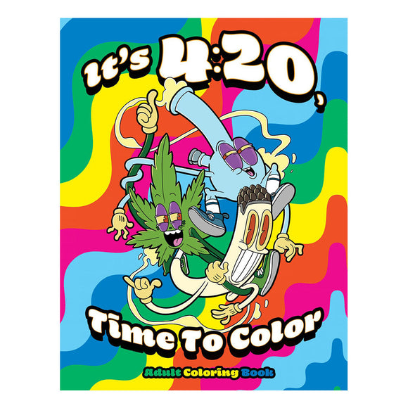 Wood Rocket It's 4:20, Time To Color Adult Coloring Book - 8.5