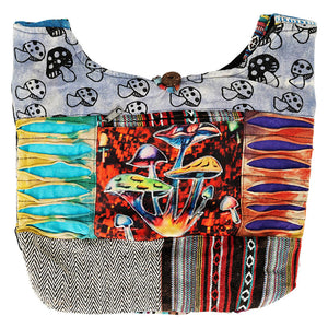ThreadHeads Mushroom Razor-Cut Patchwork Sling Bag - 15"x15"