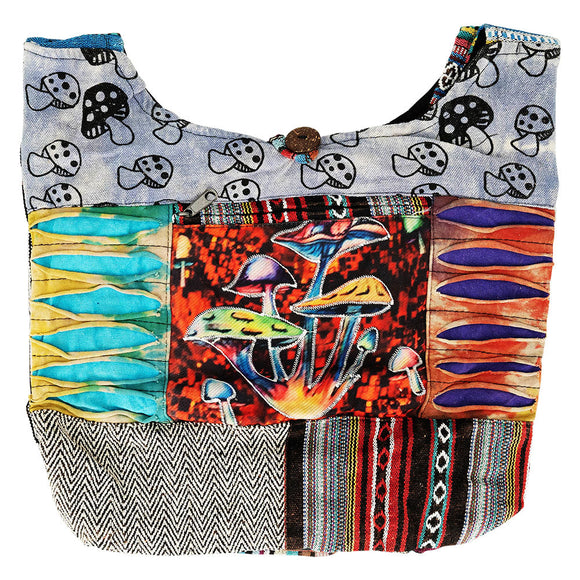 ThreadHeads Mushroom Razor-Cut Patchwork Sling Bag - 15