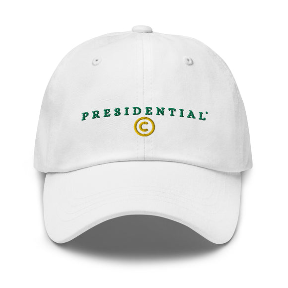 Presidential  White Hat (Green and Gold)