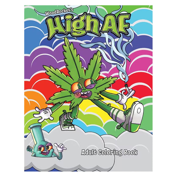 Wood Rocket High AF Adult Coloring Book - 8.5