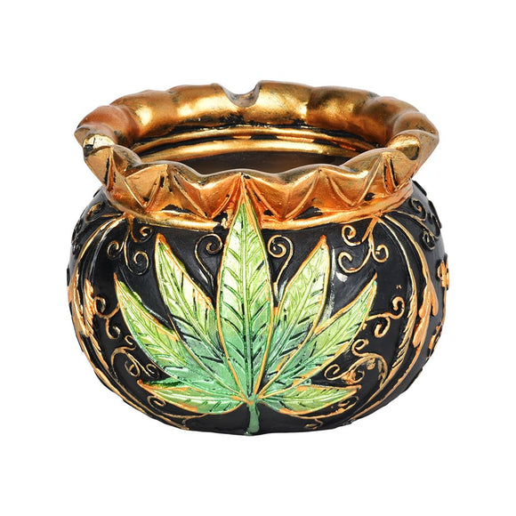 Royal Leaf Cauldron Secret Storage Polyresin Ashtray - 4.5
