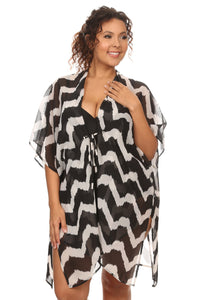 Plus Size Women's Front Tie Beach Dress Cove Up Swimwear Made in USA - Presidential Brand (R)