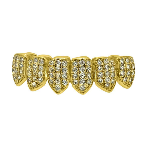 CZ Gold Bling Grillz Bottom Teeth - Presidential Brand (R)