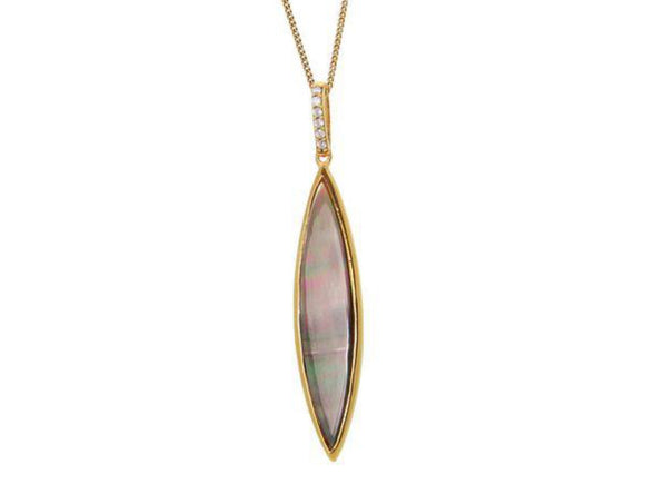 Grey Mother of Pearl Drop Necklace - Presidential Brand (R)