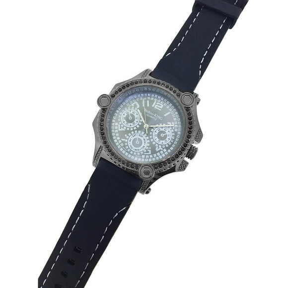 Black on Black Designer Chunky Hip Hop Watch - Presidential Brand (R)