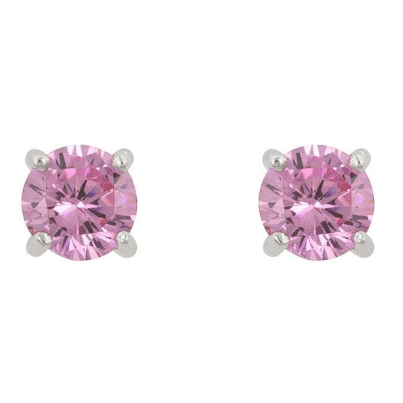 Pink Cubic Zirconia Stud Earrings - Presidential Brand (R)