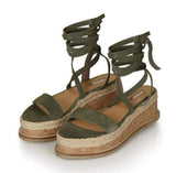Womens Lace Up Platform Sandals - Presidential Brand (R)