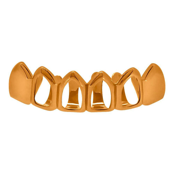 Rose Gold Hip Hop Grillz 4 Outline Bottom Teeth - Presidential Brand (R)