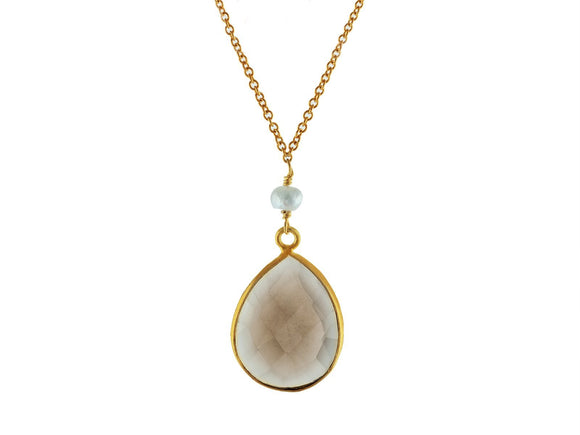 Tear Drop Natural Quartz & Pearl Necklace - Presidential Brand (R)