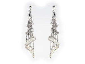 Swirling Pearls Silk Tassel Earrings - Presidential Brand (R)