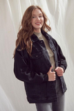 Denim Hooded Drawstring Jacket