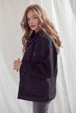 Denim Hooded Drawstring Jacket