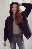 Denim Hooded Drawstring Jacket