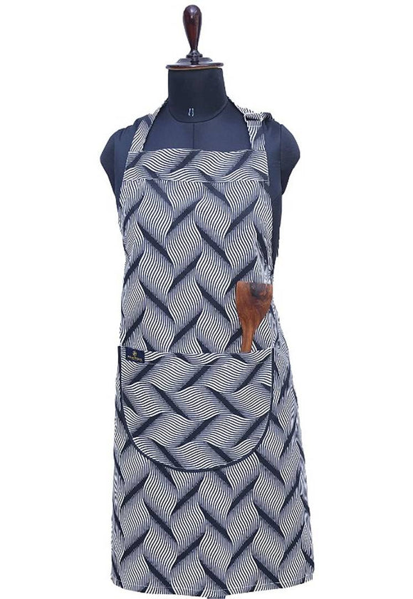 Stylish Cotton Printed Front Pocket And Ties Apron - Presidential Brand (R)