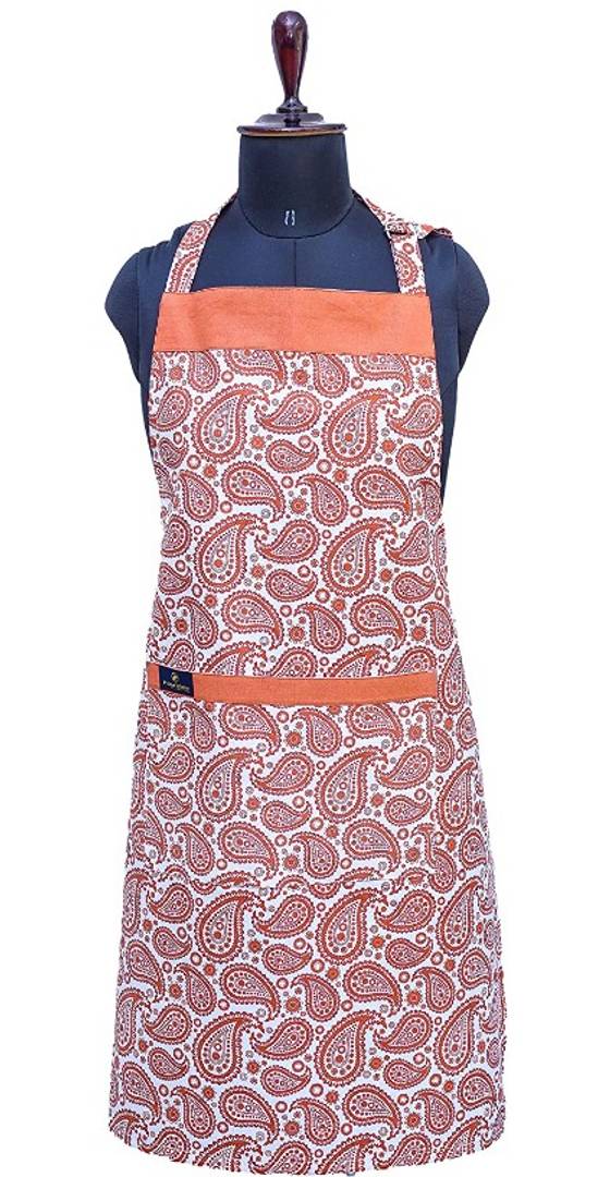 Stylish Cotton Printed Front Pocket And Ties Apron - Presidential Brand (R)