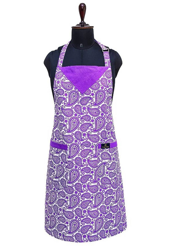 Stylish Cotton Printed Front Pocket And Ties Apron - Presidential Brand (R)