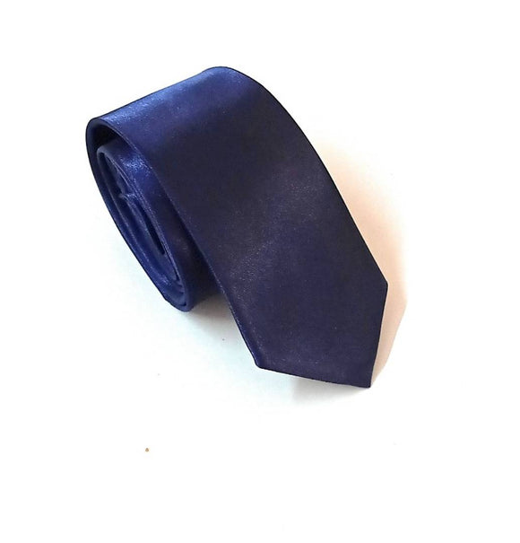 plain nevyblue satin tie - Presidential Brand (R)