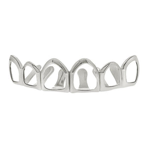 Silver Grillz 6 Outline Teeth Top - Presidential Brand (R)