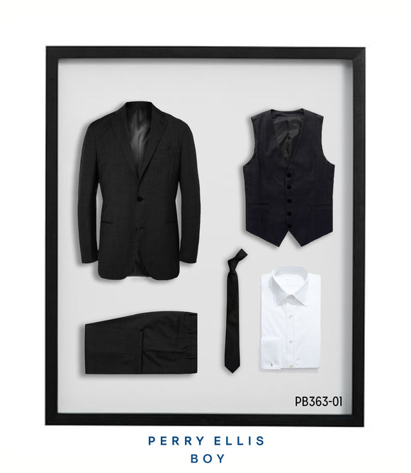 PB363-01 Perry Ellis Boys Suit Black Suits - Presidential Brand (R)