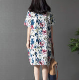 Womens Breezy Linen Floral Dress - Presidential Brand (R)