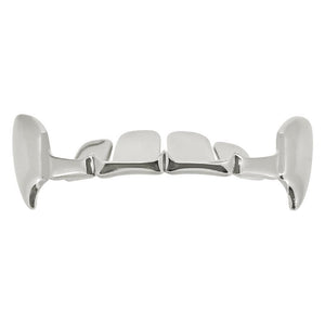 Vampire Silver Grillz Half Open Teeth Top - Presidential Brand (R)