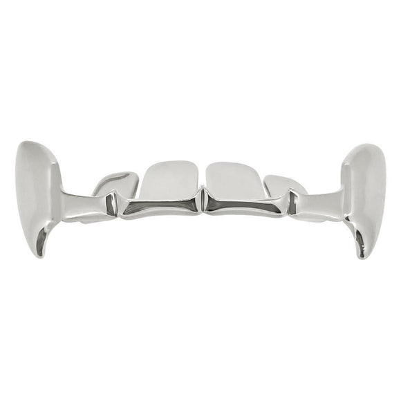 Vampire Silver Grillz Half Open Teeth Top - Presidential Brand (R)