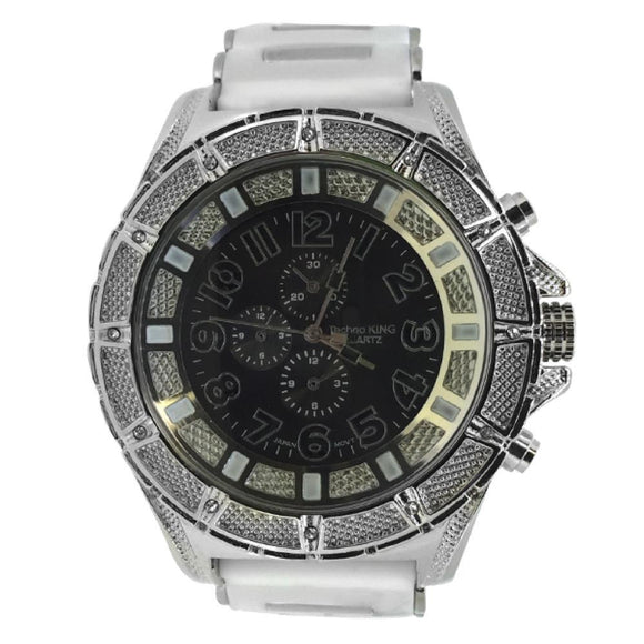 Fashion Silver Watch with White Bullet Band - Presidential Brand (R)