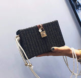 Straw Box Clutch Shoulder Bag - Presidential Brand (R)
