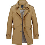 Mens Classic Black Mid Length Trench Coat - Presidential Brand (R)