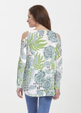 Abstract Rose Garden (7648) ~ Cold Shoulder Tunic - Presidential Brand (R)