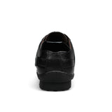 Mens Lace Up Fashion Black Flats - Presidential Brand (R)